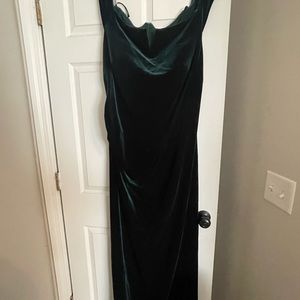 NWT Velvet Hunter Green Off Shoulder Formal Gown Size 18W